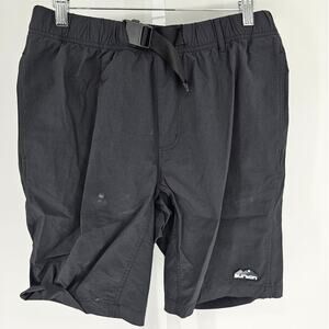 Burton Mens Sz S Elastic Waist Belted Nylon Hiking Shorts Black